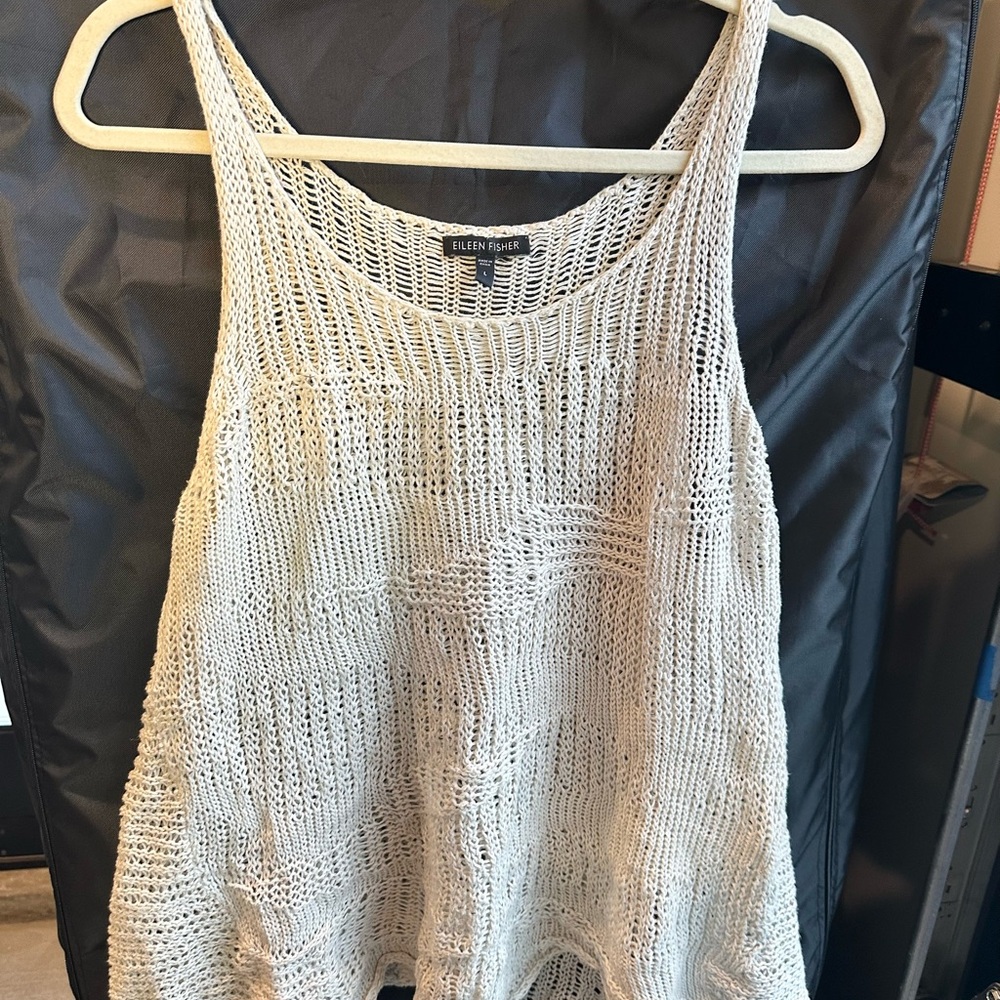 Eileen Fisher Women's Cream Knit Tank Top. SZ. L, $22